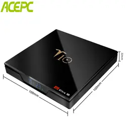 ACEPC Android 8,1 T10 ТВ Box Amlogic S905W, 2 Гб оперативной памяти, 16 Гб встроенной памяти, 4 ядра Media Player 2,4 г Wi-Fi 4 K HDR10 KODI 18 умный Декодер каналов кабельного