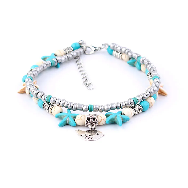 Miss JQ Vintage Design Starfish Turtle Anklets For Women Handmade Beaded Ankle Bracelet Foot Jewelry bracelet cheville femme - Image 5