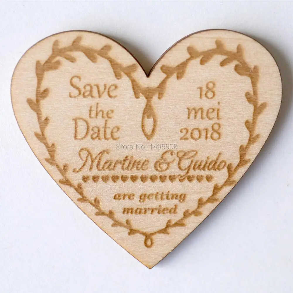 

Save the Date heart Wooden Save the Date magnets - Save the Date magnets - Rustic Save the Date