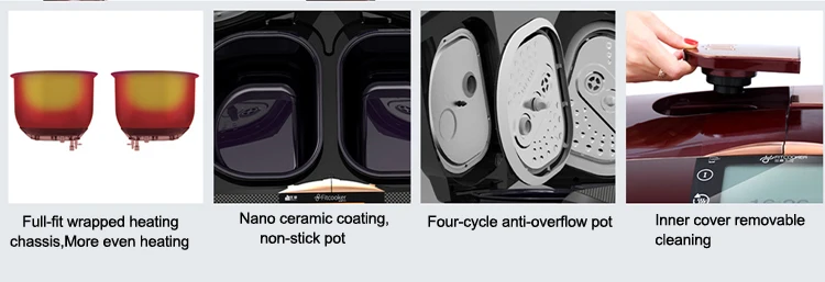 Умная двойная желеобразная рисоварка 5-8 человек многофункциональная Бытовая Автоматическая Двойная дверная электрическая плита для