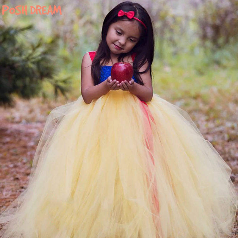 

POSH DREAM Snow White Inspired Girls Cosplay Dress Birthday Party Character Snow White Princess Halloween Costume for Kids Girls