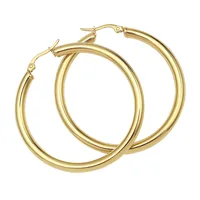 Classic Simple Round Gold-color 4mm Thick Hoop Earring Stainless Steel Women Girls Fashion Jewelry Many Sizes 2