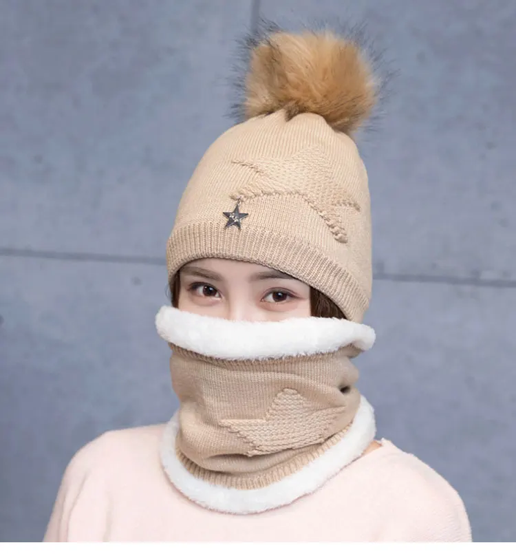  winter hat pompom hat beanie winter hats for women winter cap with scarf gorros mujer invierno winter set hat scarf (12)