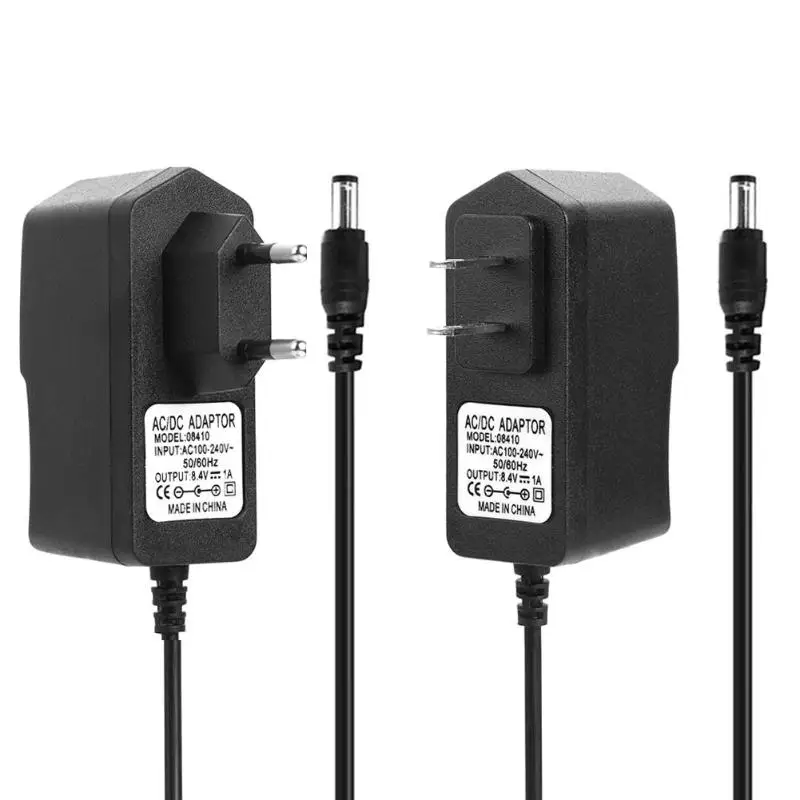 

DC 8.4V 1A/4.2V 1A/21V 2A/16.8V 1A/8.4V 2A 18650 Lithium Battery Charger Adapters DC5.5*2.1mm Plug Power Charging Adapter