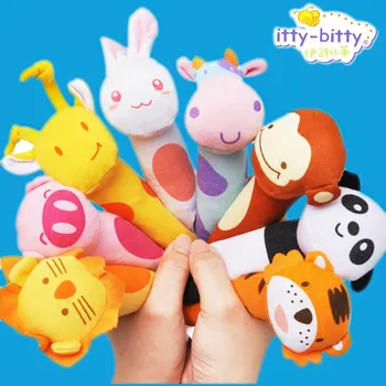 

Candice guo plush toy stuffed doll cartoon animal baby grasp rattle BB stick grab train birthday gift christmas resent 4pcs/lot