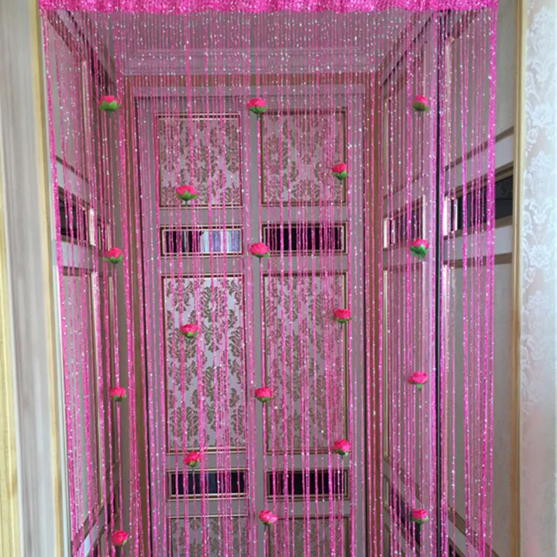 

Silver Wire Rose Curtain Partition Bedroom Living Room Decoration Wedding Decor