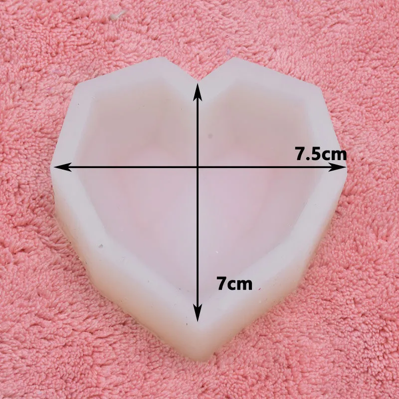 Алмазное сердце силиконовые бетонные формы ручной работы мыло Плесень гипсовая форма сердечко
