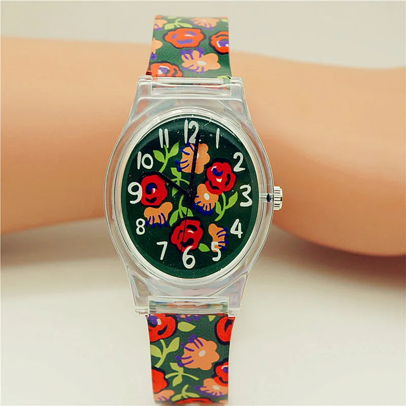 ladies fashion type rose flower watch dial waterproof quartz
