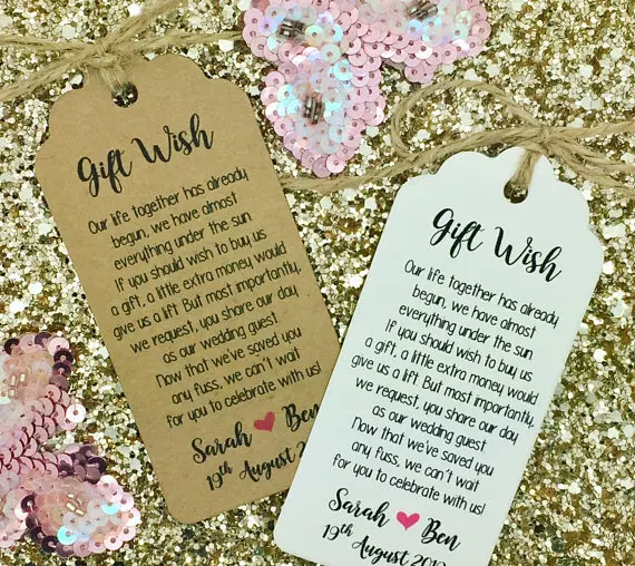 

custom Wishing Well poem wedding thank you Gift Tags welcome Guest favors Labels birthday booking Cards