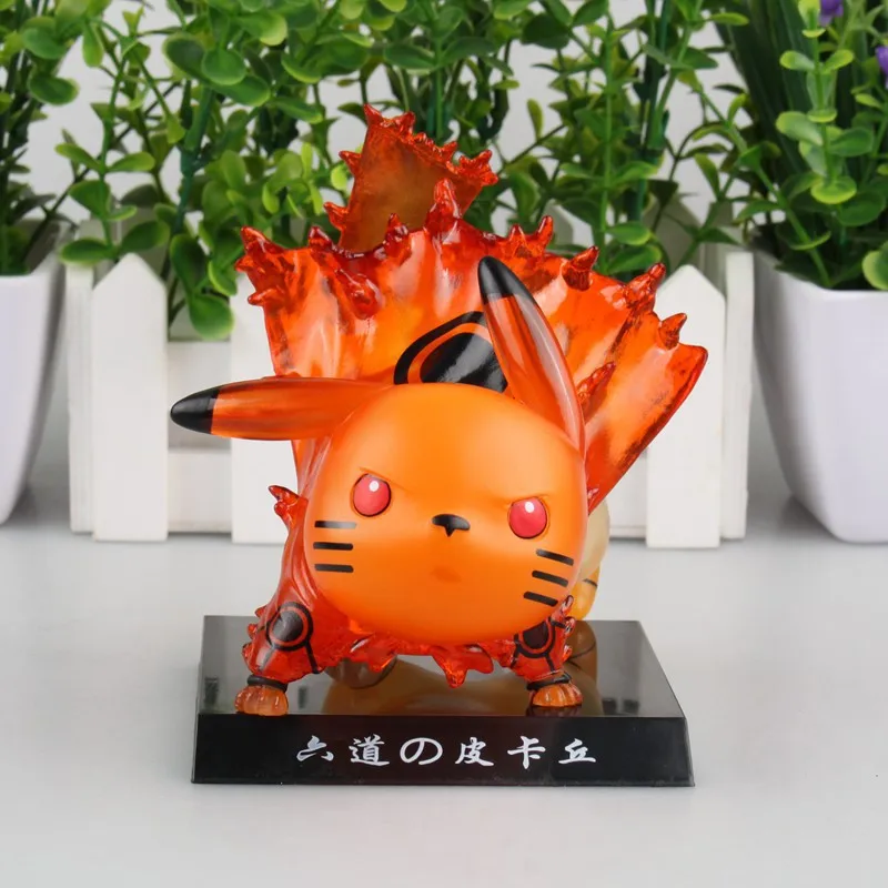 

12cm Action Figure Funny Pikachu Cosplay Naruto Rikudo Sennin PVC Model Toy for Animation Collection and kid game gift GH706