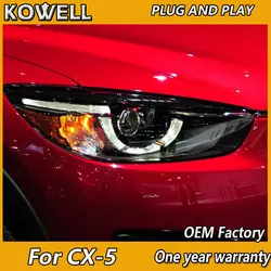 Kowell стайлинга автомобилей для Mazda CX-5 фары 2013-2016 для CX-5 голову светодиодные лампы ДРЛ спереди света Би- ксеноновые линзы двойной луч