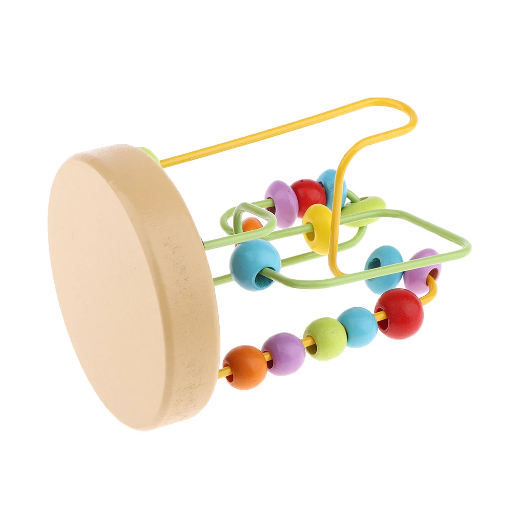 Baby Math Toys Counting Circle Bead Abacus Wire - Baby Around Circle Beads - Educational Wooden Toys - Beads Maze Roller Coaster