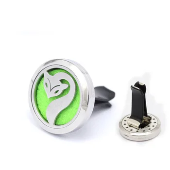 

2017 New 30mm 316 Stainless Steel Fox Aromatherapy/Essential Oil Diffuser Perfume Locket Clip for Car