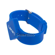 100pcs/lot RFID Wrist Band 13.56MHZ HF Passive Waterproof Adjustable Silicone RFID Bracelet Wristband With F08 Chip for Sports
