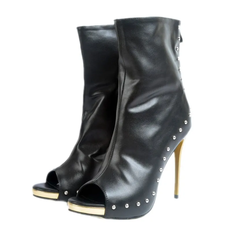 Лидер продаж, черные ботинки с открытым носком, Mujer, туфли-гладиаторы ...