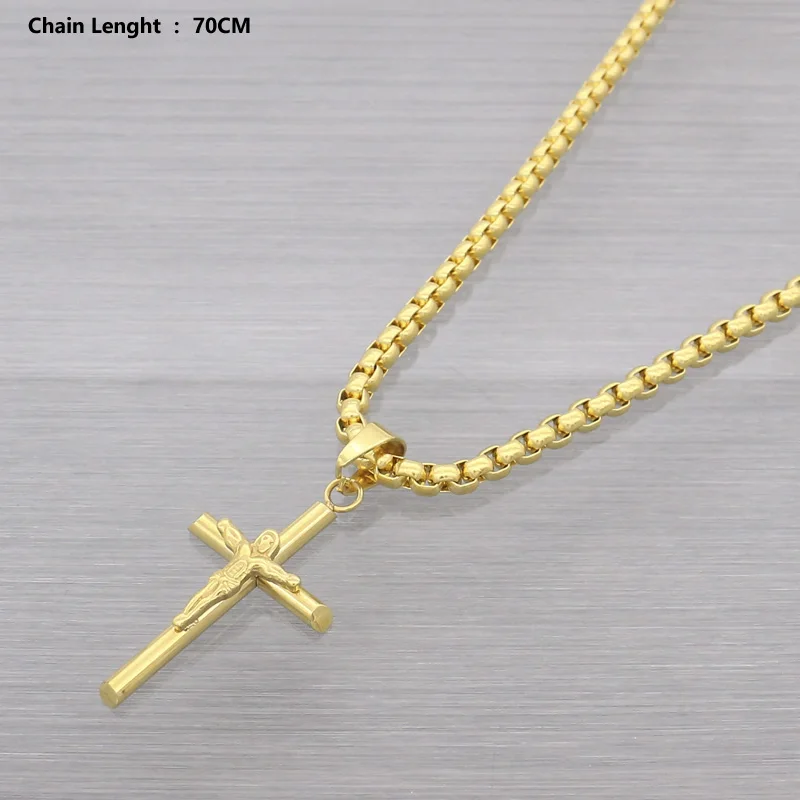 Модный Крест Иисуса Христа цепь Ожерелье Подвеска Крест женские/мужские ювелирные изделия