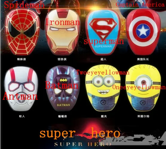 

Fashion The Avengers series 12000mAh Power Bank Universal for iPhone android SpiderMan Captain Captain America Superman Iron Man