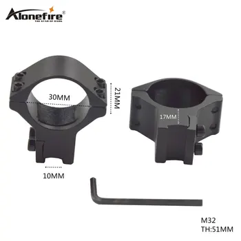 

AloneFire M32 30mm ring 10mm Weaver Scope Torch Rail Mount Rifle Scope Mounts Hunting Accessories