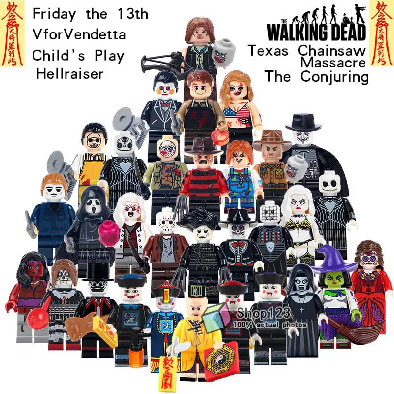 

Building Blocks Single Sale The Horror Theme Movie Coco Day Of The Dead Freddy Krueger Jason Scream Killer Children Gift Toys