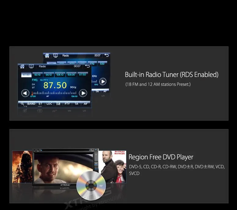 Best XTRONS 6.95" HD Digital TFT Touch Screen car radio GPS Navigator 2 Din Car DVD Player Steering Wheel Control /Front DVR Camera 15