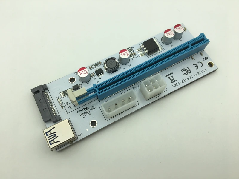 Новый супер стабильный PCI E Express 1x до 16x адаптер для видеокарты VER008S биткоина BTC Miner