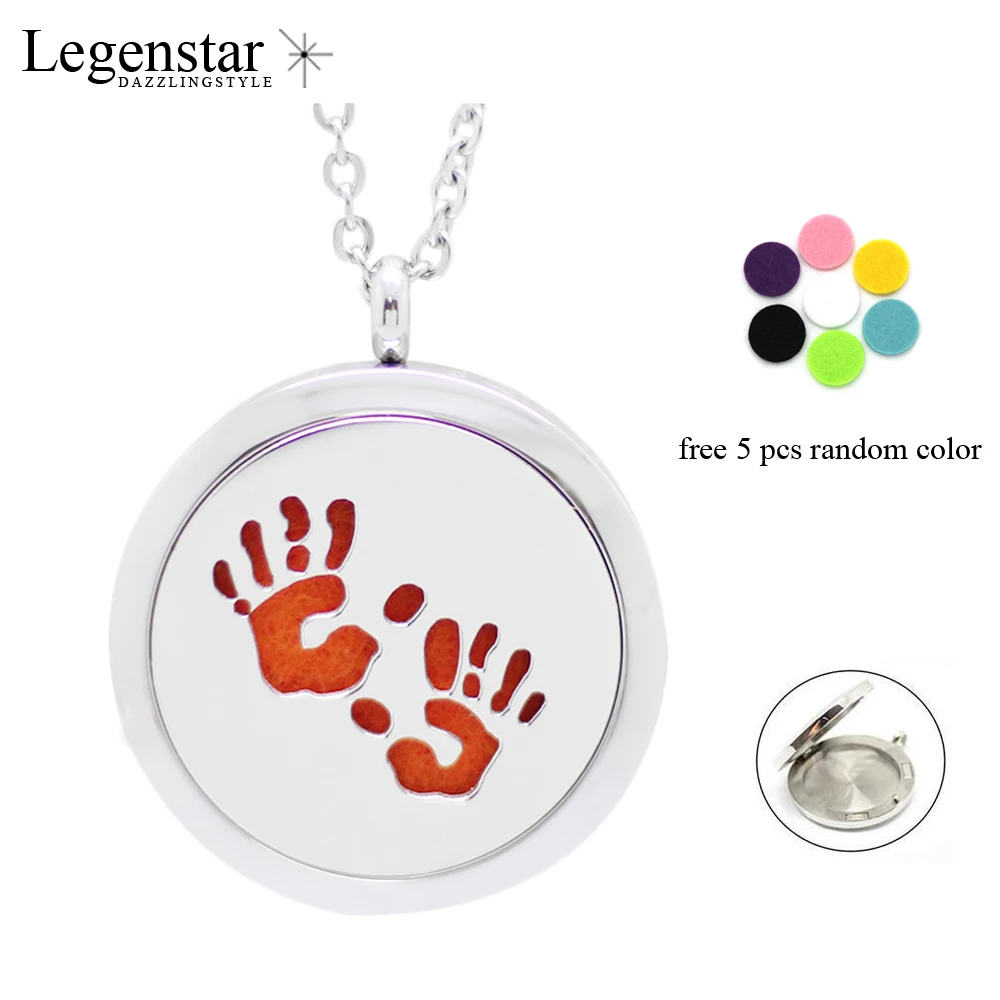 Legenstar Wholesale Jewelry Handprint Aromatheraphy Necklace Stainless Steel Essential Oil Diffuser Perfume Locket Pendant | Украшения и