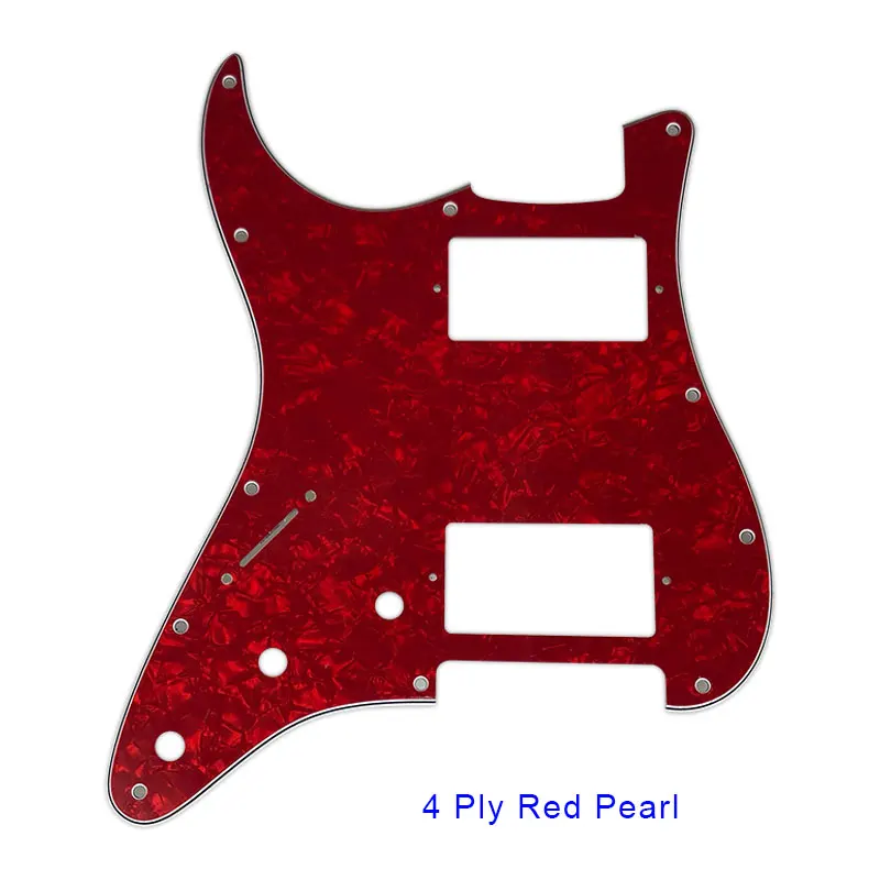 Pleroo аксессуары для гитары pickguards 11 отверстий для левшей США/Мексика стандарт ST HH гитара Stratocaster с PAF Humbucker - Цвет: 4 ply red pearl