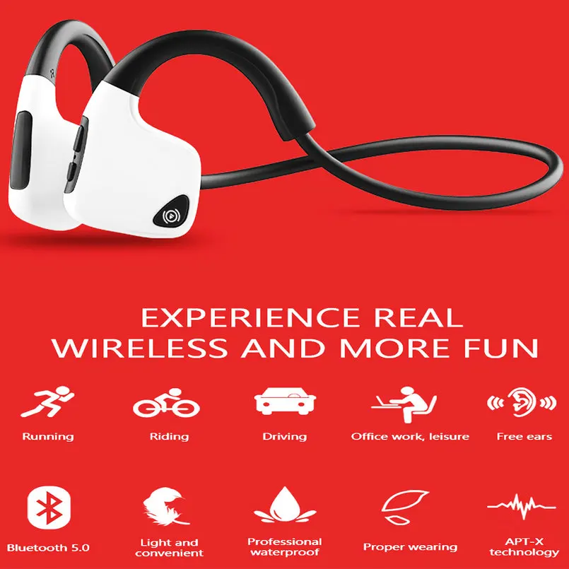 MEAFO Беспроводные Стерео Наушники Hi-Fi с открытым ушком, Спортивные Беспроводные bluetooth-наушники с микрофоном для водителей, велосипедистов на открытом воздухе
