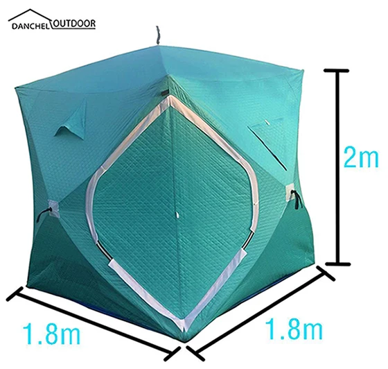 DANCHEL зимние палатки для подледной рыбалки, автоматические быстрооткрывающиеся большие хлопковые теплые палатки для зимней рыбалки, палатки - Цвет: 200x180x180