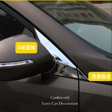 Car Styling Accessories For 2015 KIA SPORTAGE R ABS Chromium Exterior Column Pillar Side Fender Rear View Mirror Cover Trim
