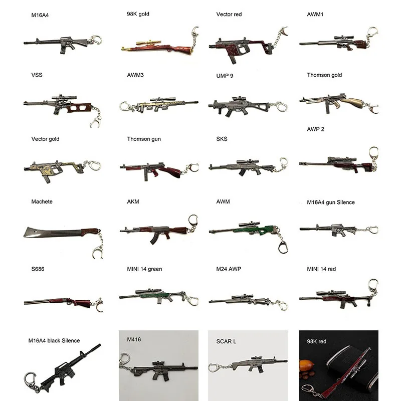 

AK47 Gun Model Weapon Gun Keychains 1 PC Men Gifts Metal 98K Sniper Rifle Souvenirs Key For Chain Ring Pendant Keyring