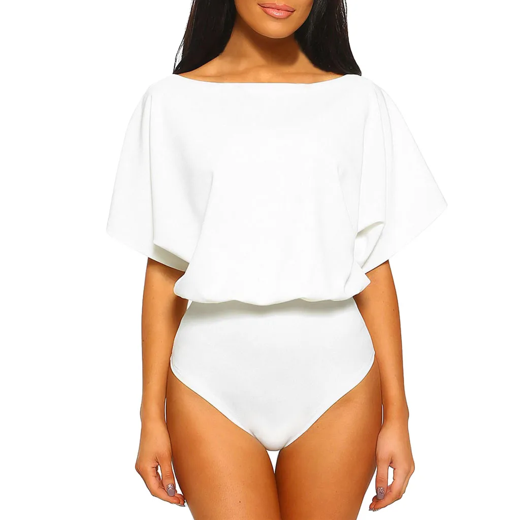 النساء السود ارتداءها المناسب النساء الصيف مثير قصيرة الأكمام داخلية Clubwear بذلة داخلية الجسم موهير