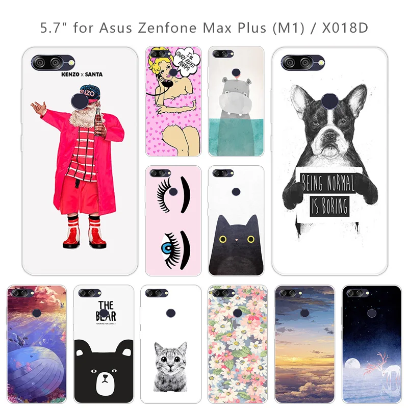 Чехол для Asus Zenfone Max Plus(M1) 5 7 дюйма X018DC ZB570TL мягкий прозрачный силикон задняя крышка