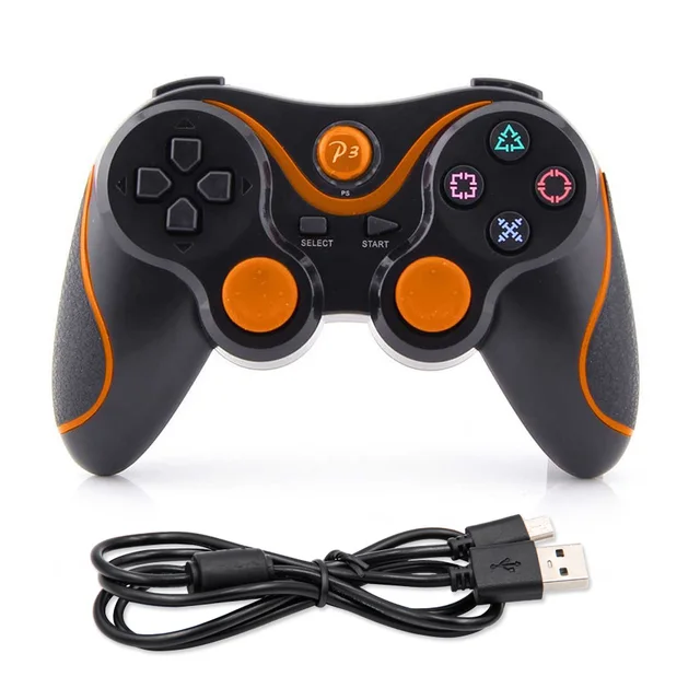 Cheap Bluetooth Gamepad Controllers for PlayStation 3 PS3 PS 3 Wireless Controllers Joystick USB Charge Cable Double Motor Vibration  