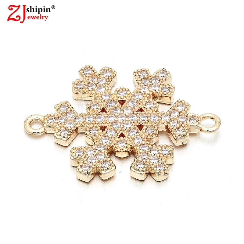 

2018 snowflake shape micro-inlaid zircon CZ connector jewelry accessories suitable for DIY bracelet necklace beading production
