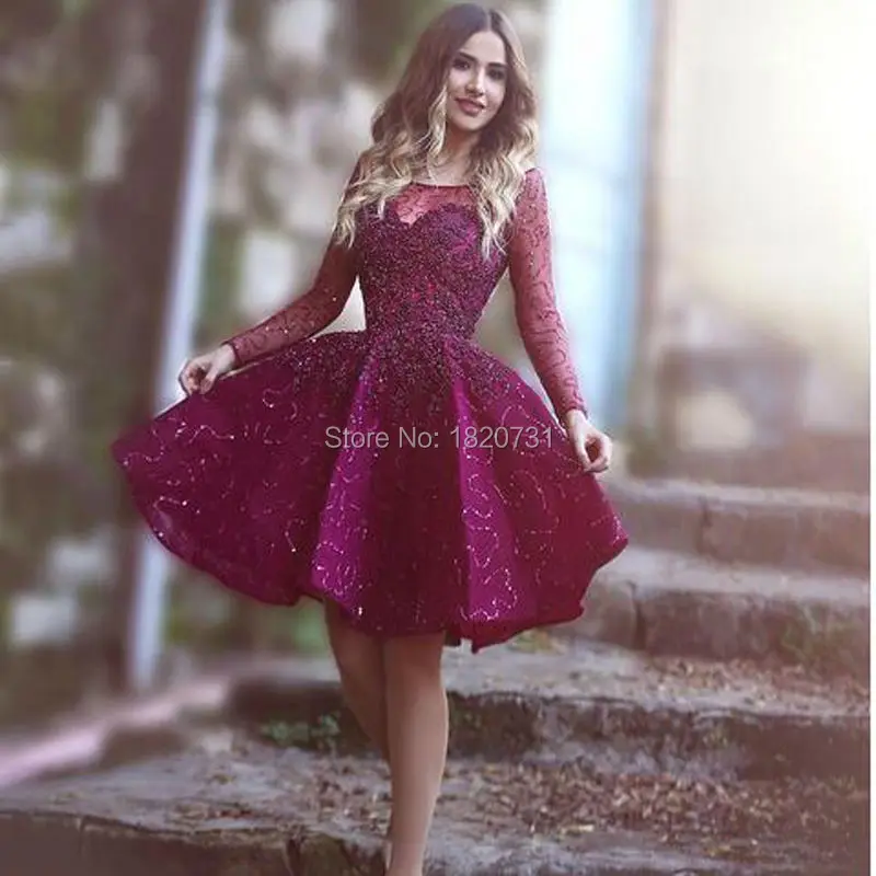 Luxury-Short-Engagement-Party-Dresses-Shiny-Sequins-Beads-Cocktail-Dress-Dark-Plum-Color-Purple-Long-Sleeves(1)