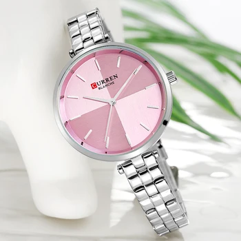 

Luxury Women Watches CURREN Top Brand Stainless Steel Strap Watch Ladies Analog Quartz Wristwatch Simple Style Clock reloj mujer