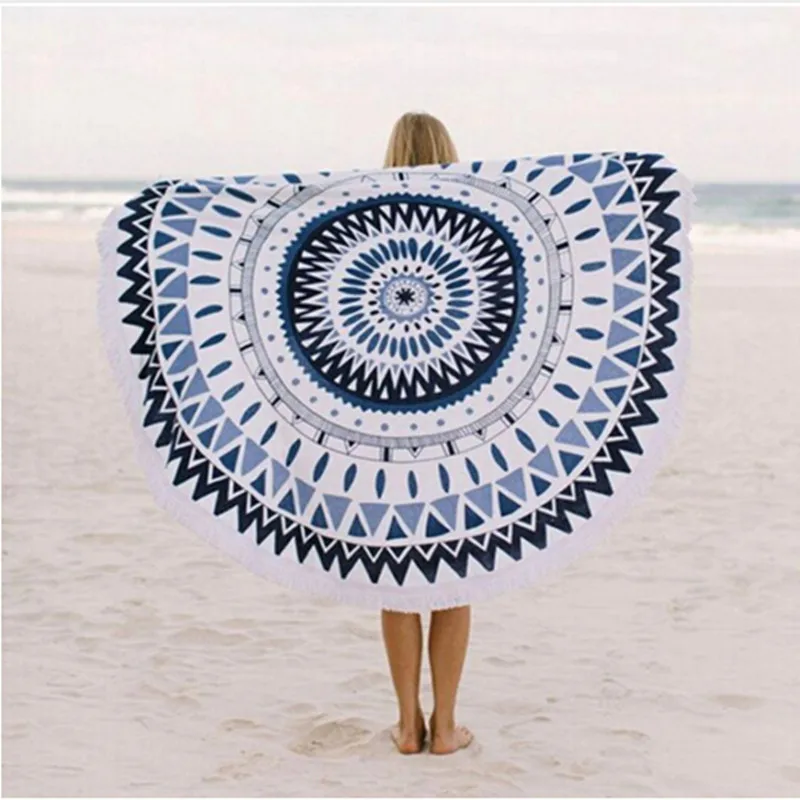 Summer Big Bath towel Microfiber Printed Round Beach Towels Circle