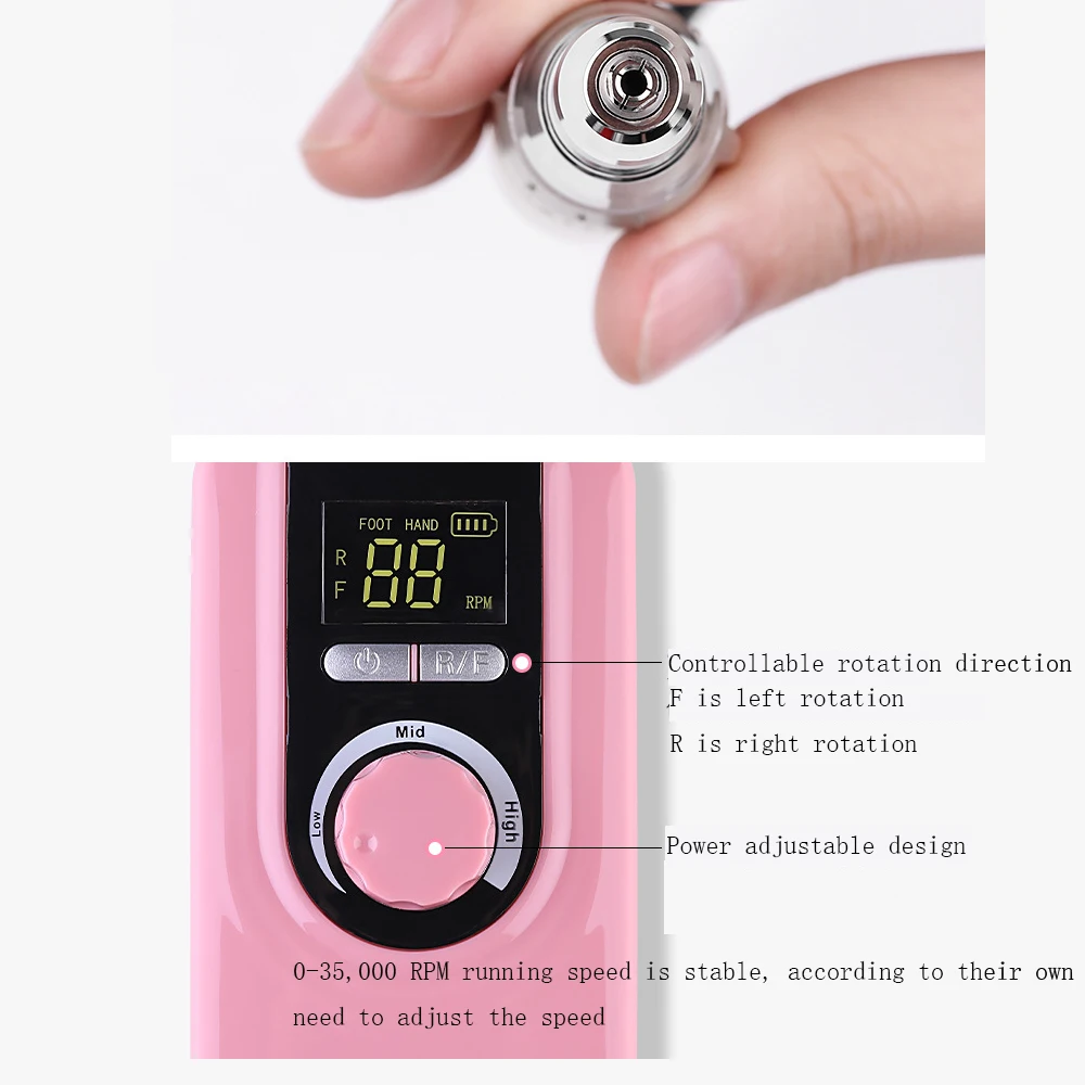 Ferramenta da Arte do Unha 35000 de Alta Conjunto Completo Manicure Elétrica Electricpolisher Portátil Interface Usb Velocidade-eficiência 4 Manicure Elétrica electricpolisher Portátil interface USB 35000 de alta velocidade-eficiência