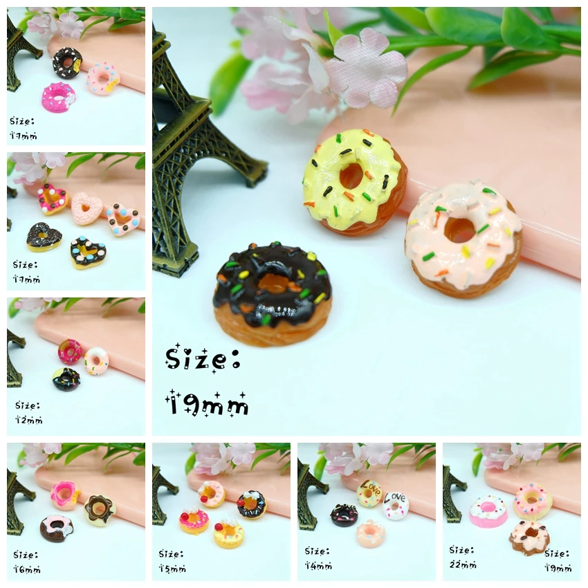 

Resin Donuts sets, Resin Flat Back Cabochon for Phone Decoration, DIY,iniature, Crafts Making, Scrapbooking