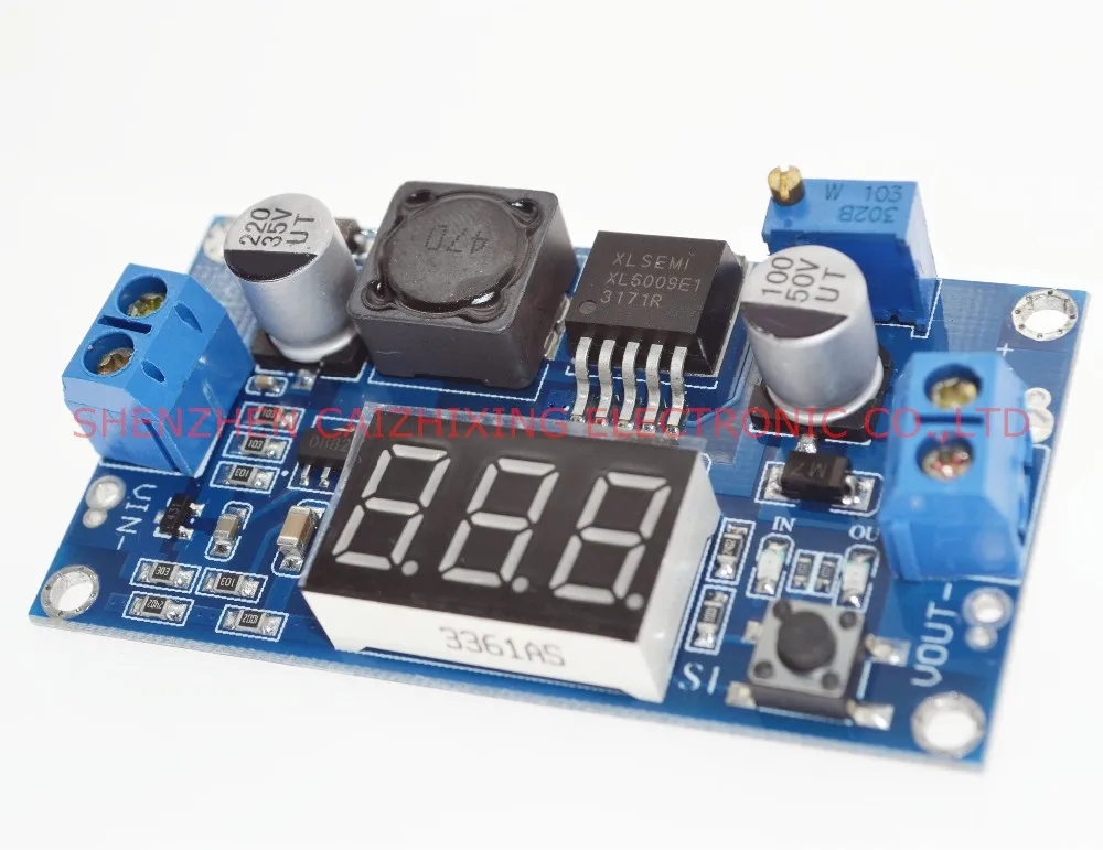 5PCS DC 4.5-32V to 5V-52V XL6009 Boost Step-up Module Power Supply LED Voltmeter