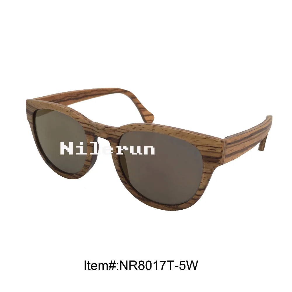 

light round zebra wood sunglasses