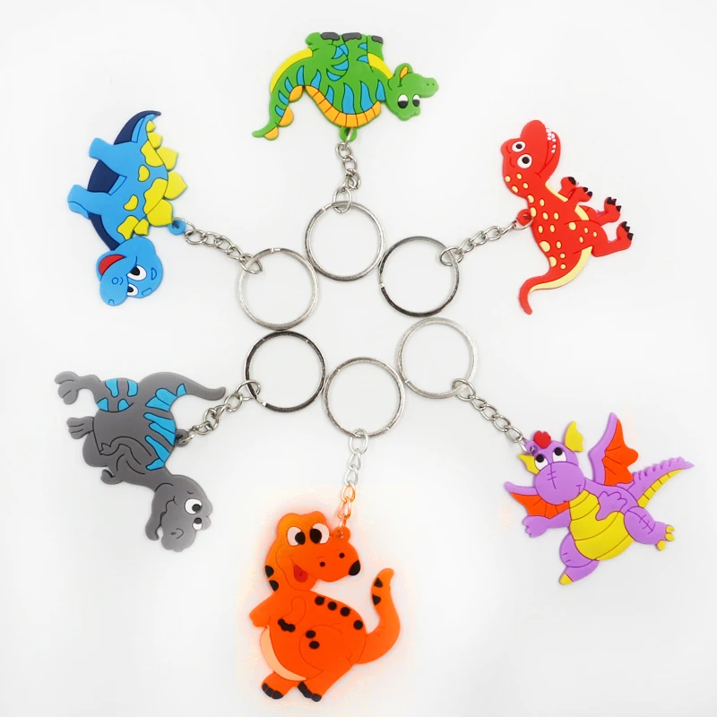 

Hot 1PC Cartoon Dinosaur Key Ring Popular Keychain For Kids Gifts Dinosaur Theme Cartoon Creative Party Key Chains