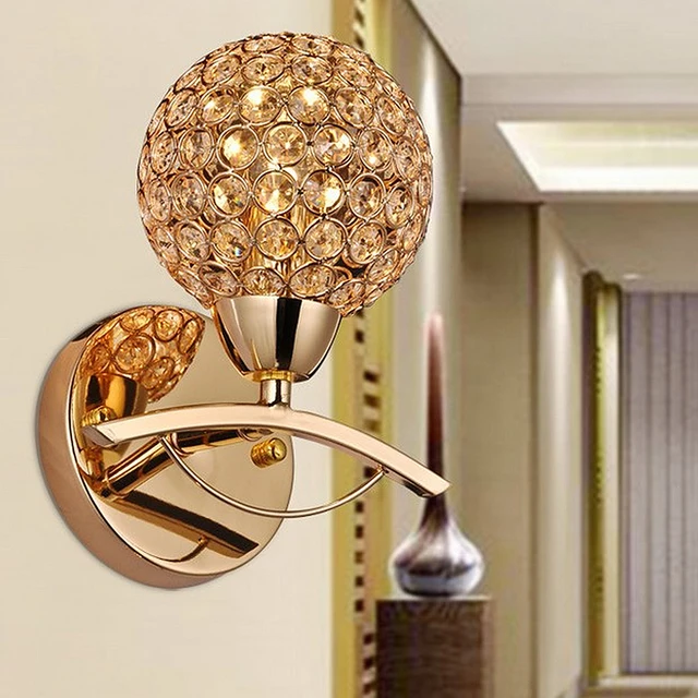 Postmodern Gold K9 Crystal Sconce Wall Lamp Light