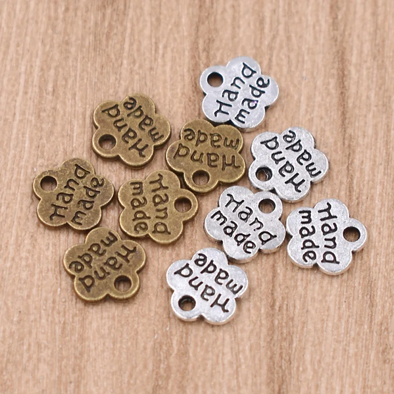 Vintage 100pcs/pack Handmade Craft Alloy Garment Labels Tags Decration DIY Apparel Sewing Supplies | Дом и сад