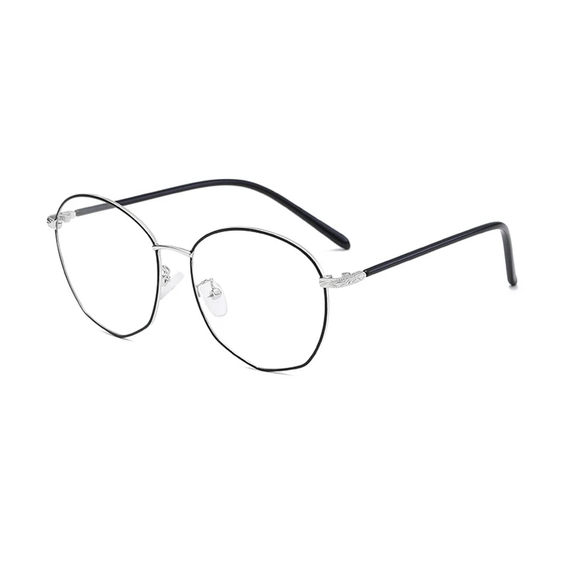 Zilead многоугольные металлические большие очки, оправа для мужчин и женщин, прозрачные линзы, очки, оптические очки, унисекс - Цвет оправы: black silver