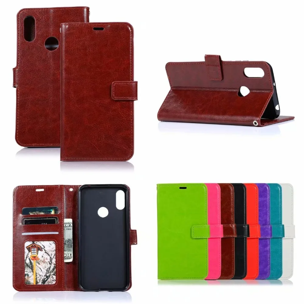 10pcs/lot Crazy Horse Wallet Leather Cover TPU case For Huawei P30 mate 20 P20 pro honor 10 V20 lite Y7 Y6 2019 | Мобильные телефоны