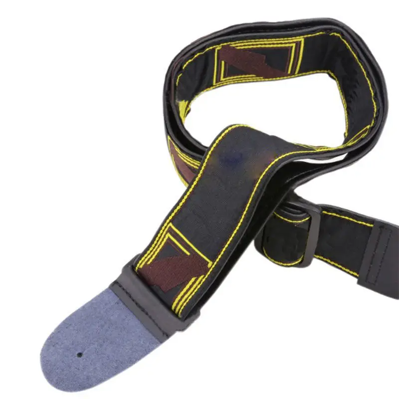 Adjustable Guitar Belt Embroidery Guitar Strap with Leather Ends For Electric Acoustic Guitar Parts Accessories Adjustable Guitar Belt Embroidery Guitar Strap with Leather Ends For Electric Acoustic Guitar Parts Accessories
