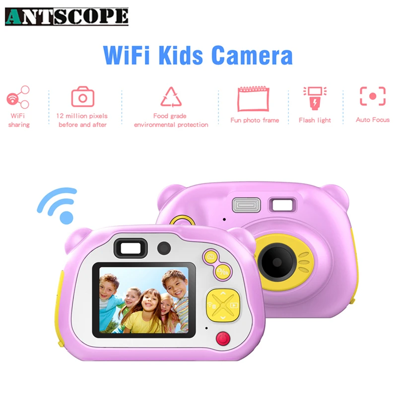 

Antscope 1080P HD Auto Focus Wifi Children Camera Mini 2 Inch Cartoon Digital Camera Cute Toys Children Birthday Gift For Kids24