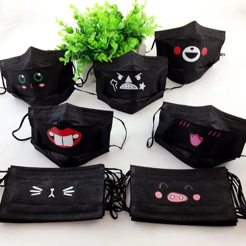 

10 Pcs Disposable Mouth Mask Cute Cartoon Non-woven Mouth-muffle Flu Face Medical Mask Anti-dust Windproof Masks U3